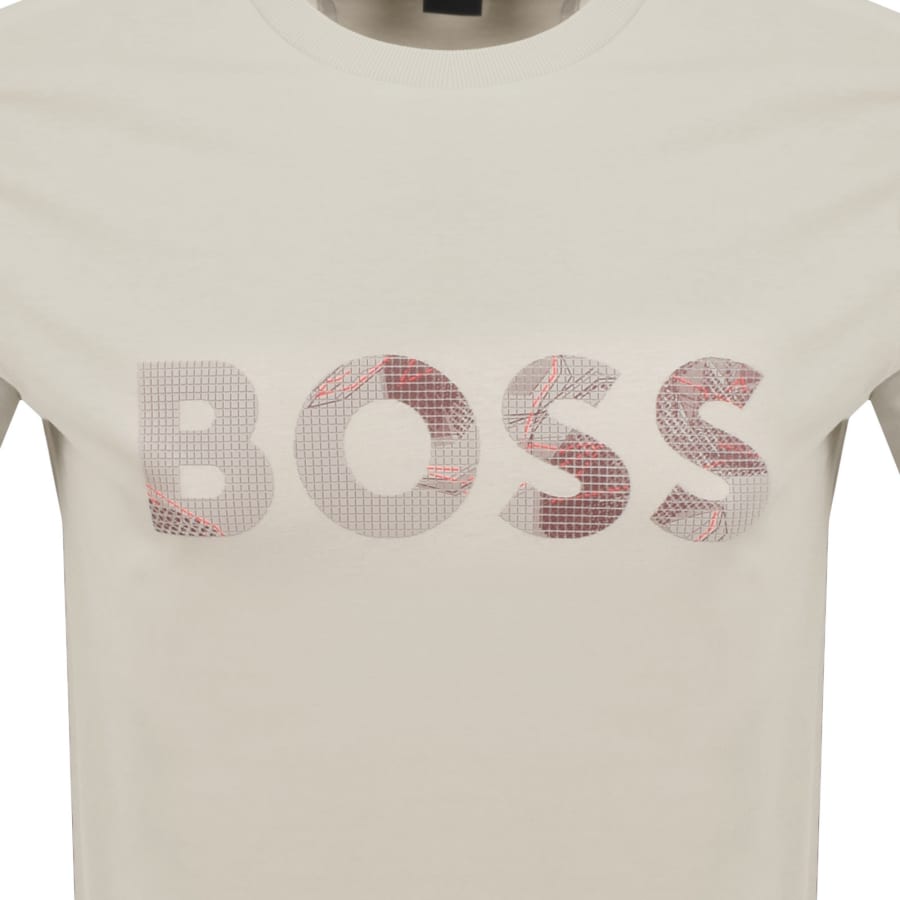 Image number 3 for BOSS Tee Logo Glamping T Shirt Beige