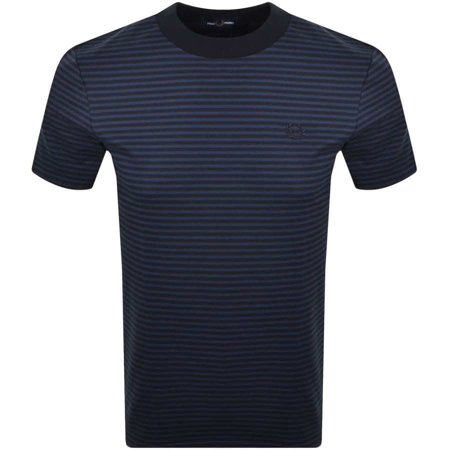 Fred Perry Fine Stripe T Shirt Navy