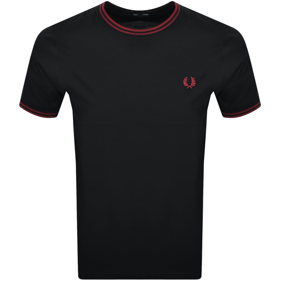 Image number 1 for Fred Perry Twin Tipped Short Sleeved T Shirt Black