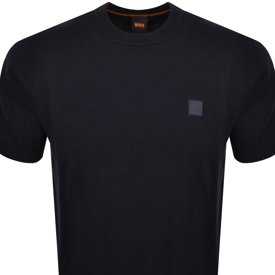 Image number 2 for BOSS Kanache Knit T Shirt Navy