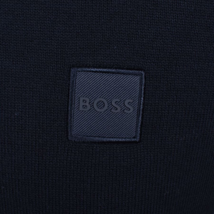 Image number 3 for BOSS Kanache Knit T Shirt Navy