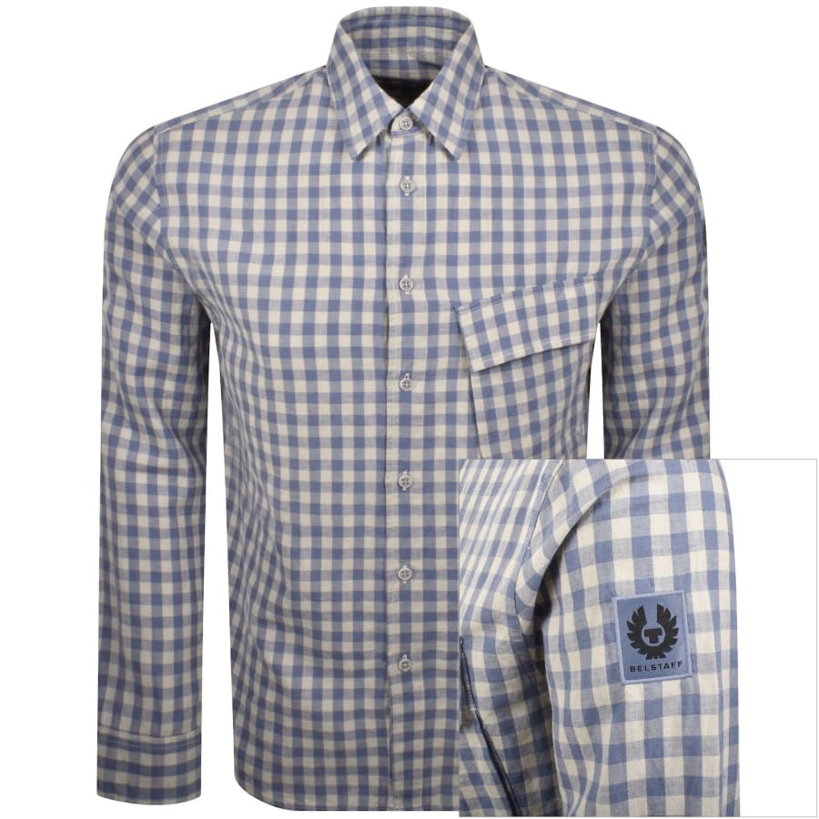 Image number 1 for Belstaff Scale Long Sleeved Shirt Blue
