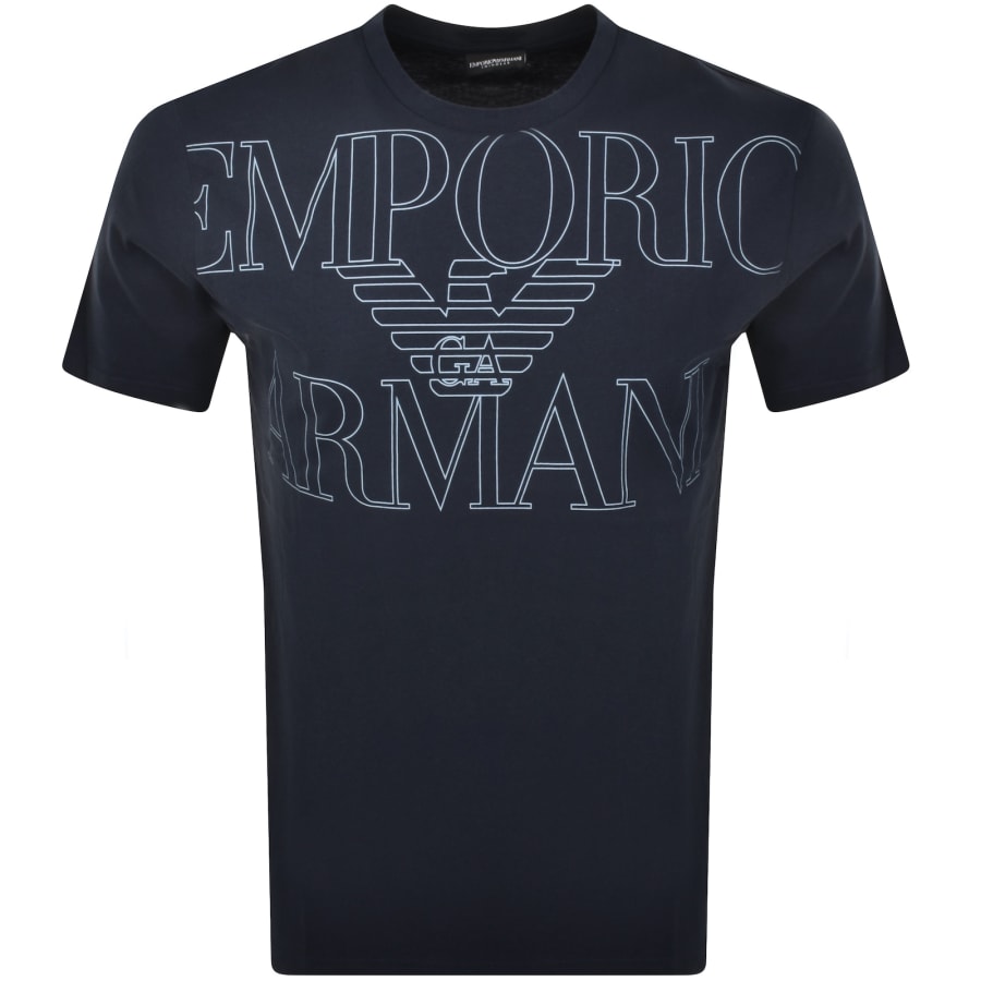 Image number 1 for Emporio Armani Short Sleeve Logo T Shirt Navy