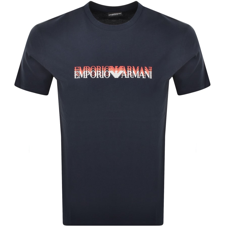 Image number 1 for Emporio Armani Short Sleeve Logo T Shirt Navy