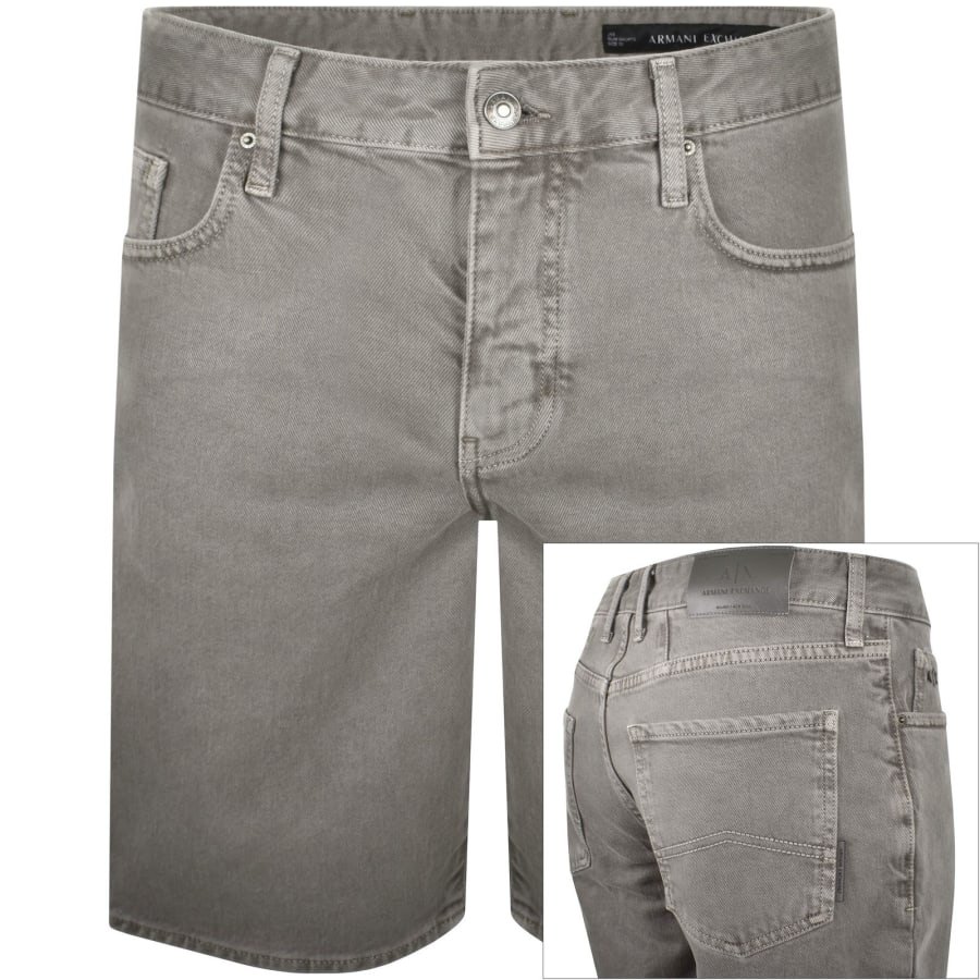 Image number 1 for Armani Exchange J65 Slim Denim Shorts Grey