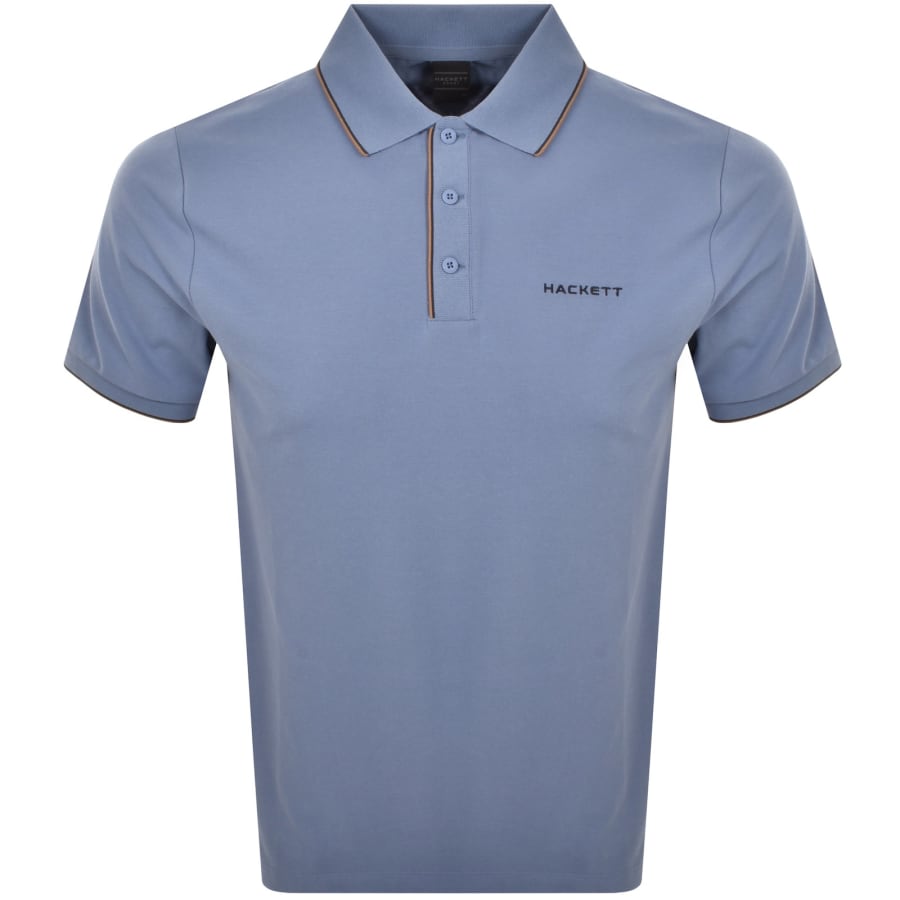 Image number 1 for Hackett Heritage Resort Logo Tipped Polo Blue