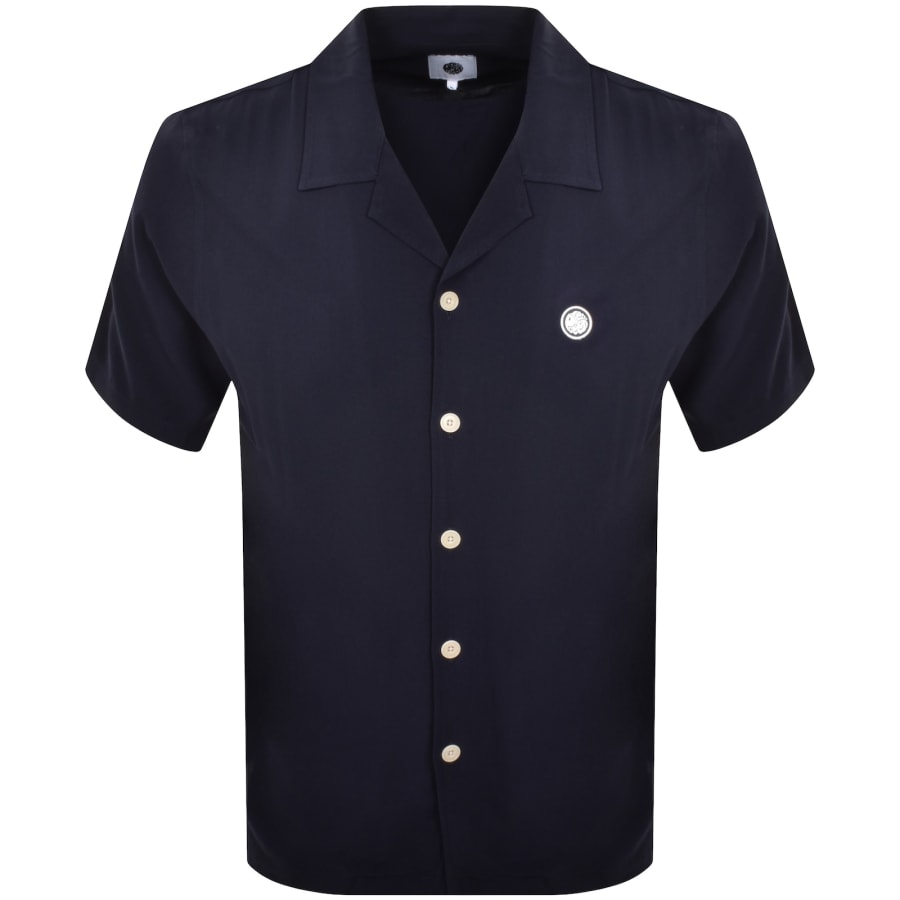 Image number 1 for Pretty Green Islington Short Sleeved Shirt Navy