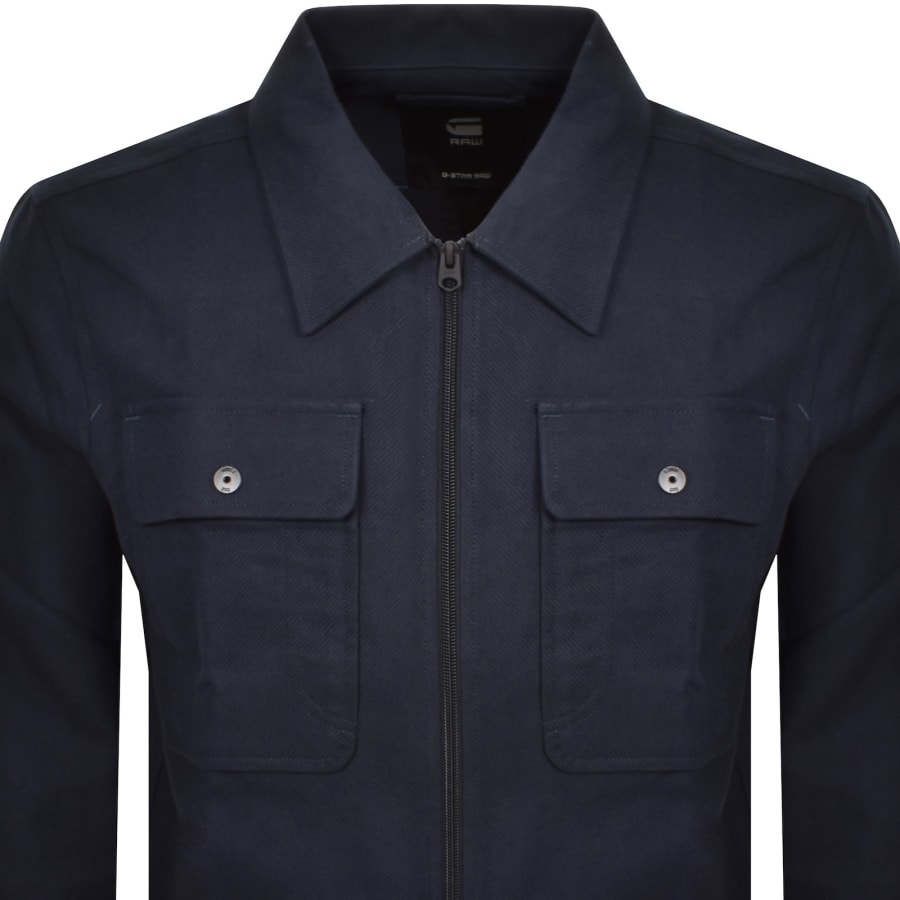 Image number 2 for G-Star Zip Overshirt Blue