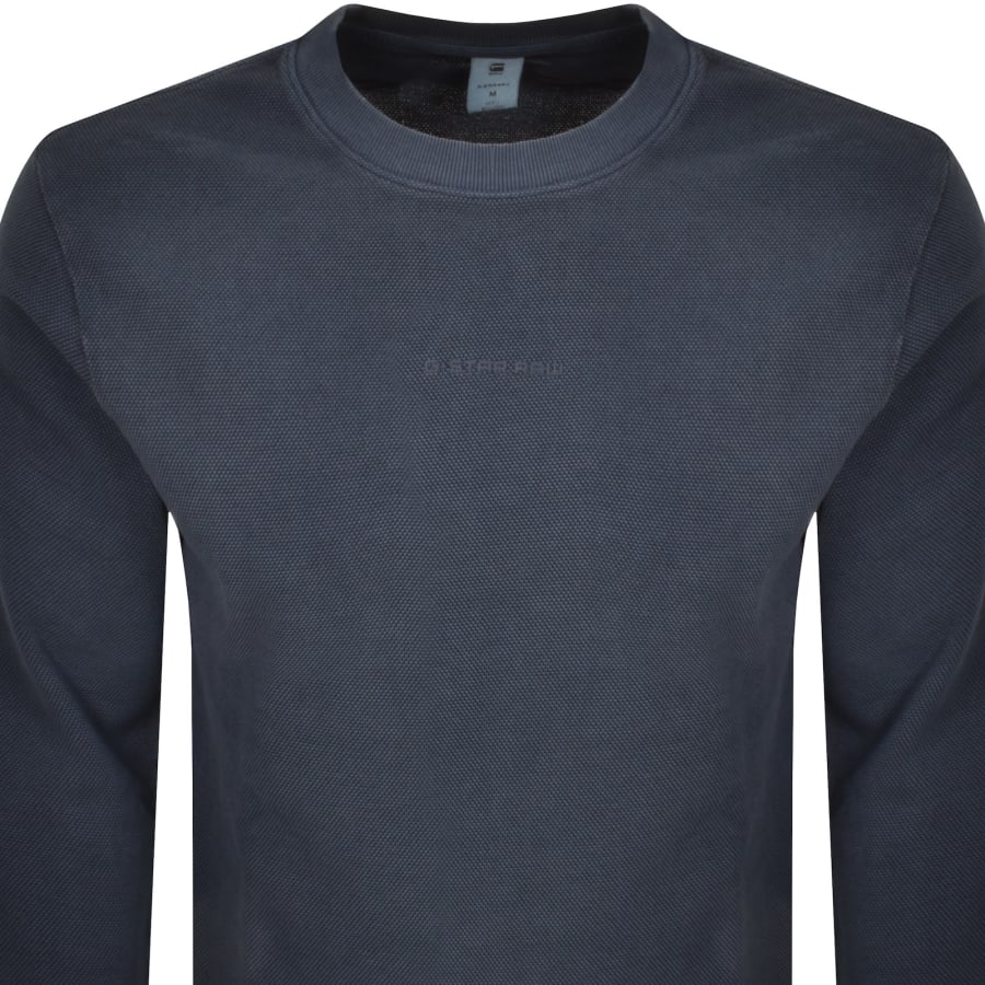 Image number 2 for G Star Overdyed Sweatshirt Blue