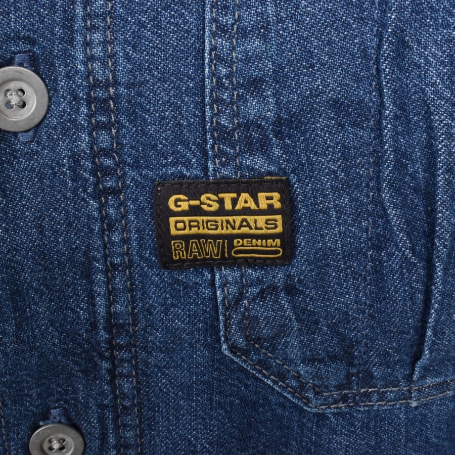 Image number 3 for G-Star Pleated Shirt In Blue