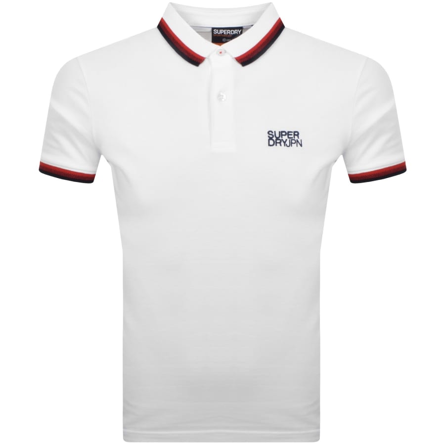 Image number 1 for Superdry Tipped Polo T Shirt White