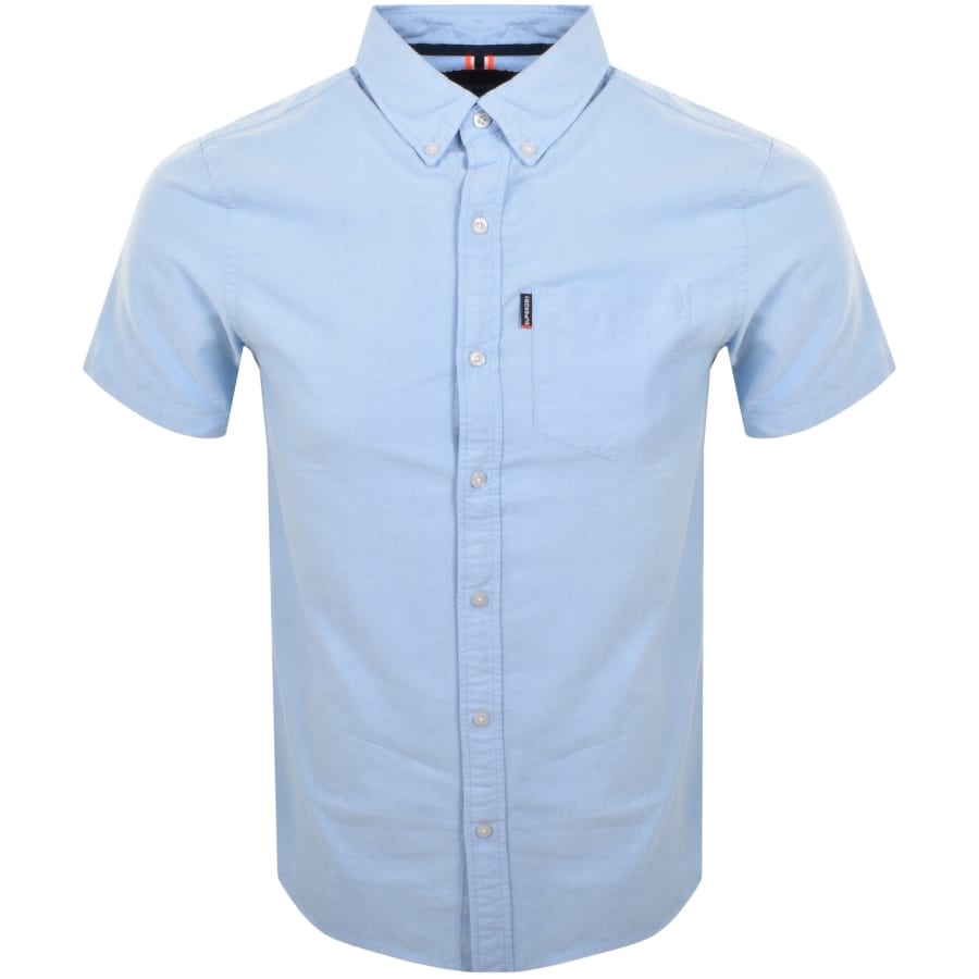 Image number 1 for Superdry Oxford Short Sleeved Shirt Blue