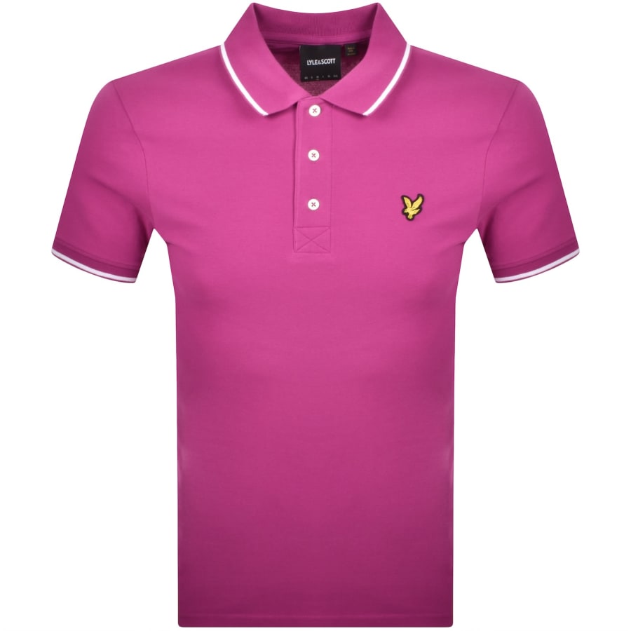 Image number 1 for Lyle And Scott Tipped Polo T Shirt Pink