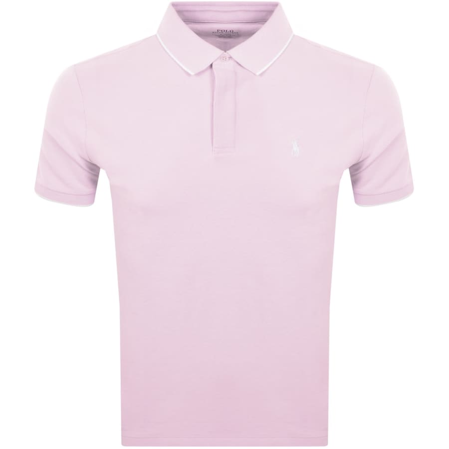 Image number 1 for Ralph Lauren Custom Slim Polo T Shirt Pink