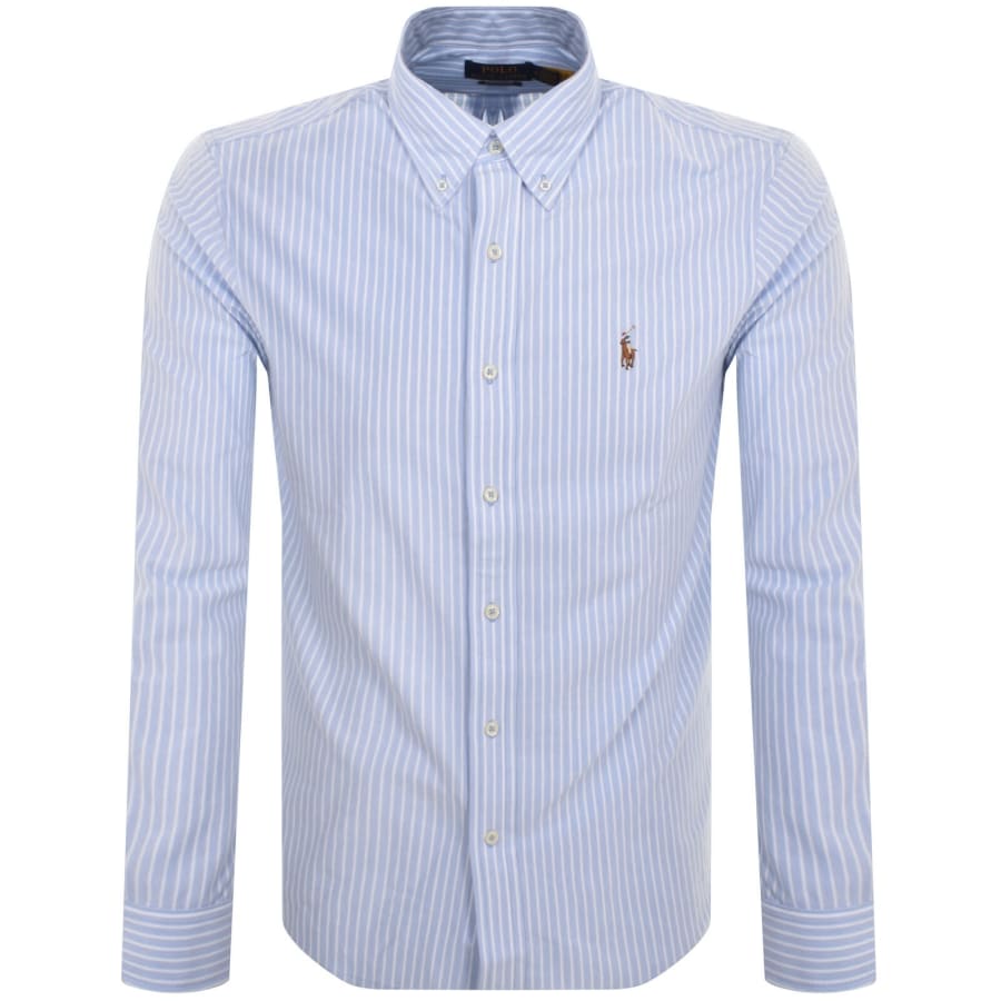 Image number 1 for Ralph Lauren Knit Oxford Shirt Blue