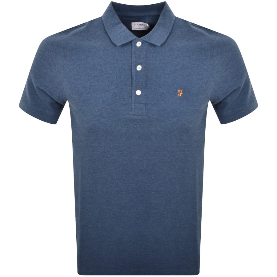 Image number 1 for Farah Vintage Blanes Polo T Shirt Blue