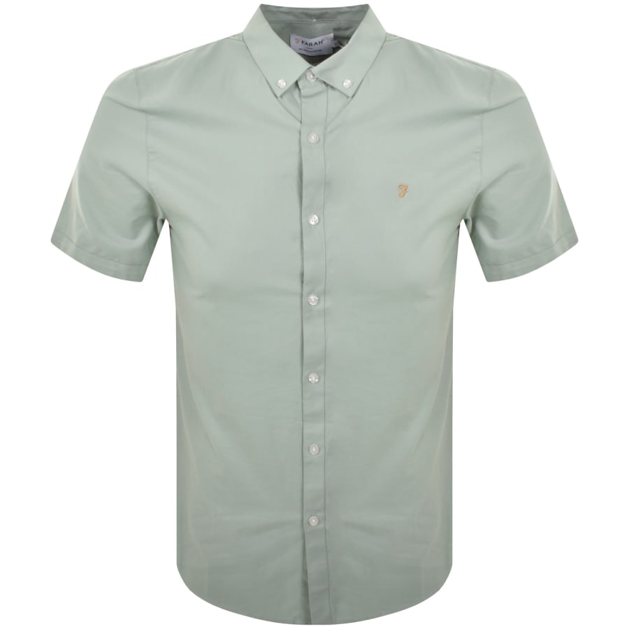 Image number 1 for Farah Brewer Slim Short Sleeve Shirt Green