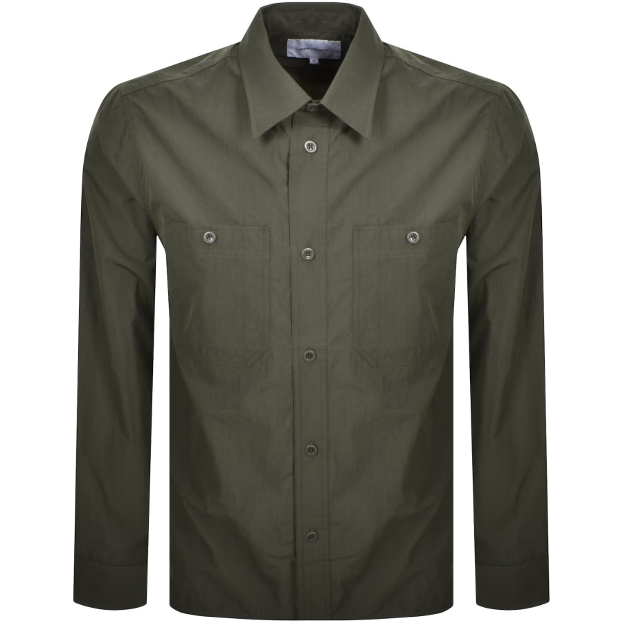 Image number 1 for Norse Projects Silas Tech Poplin 2.0 Shirt Green