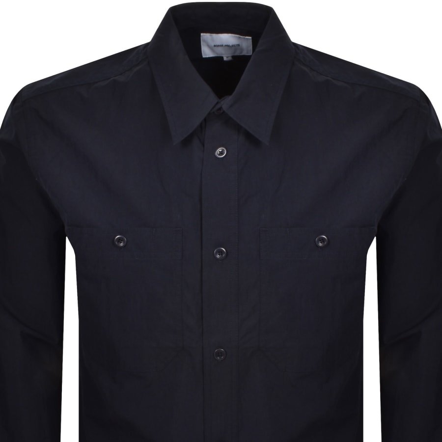 Image number 2 for Norse Projects Silas Tech Poplin 2.0 Shirt Navy
