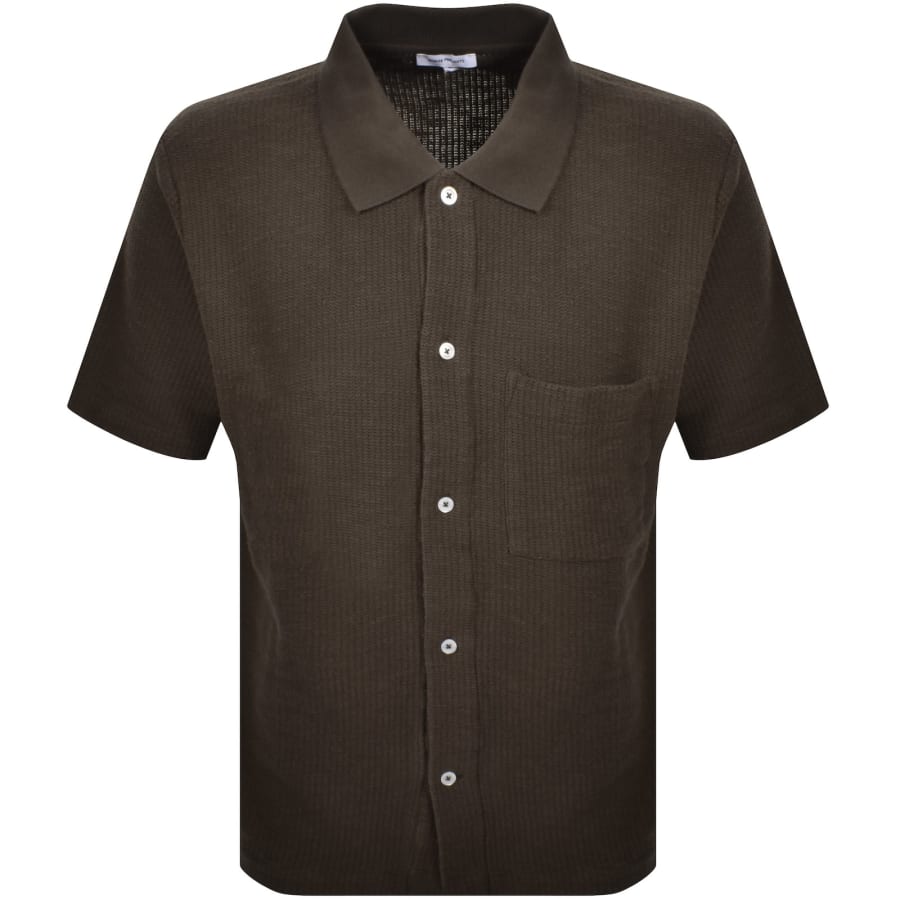 Image number 1 for Norse Projects Gustav Crochet Jersery Shirt Brown