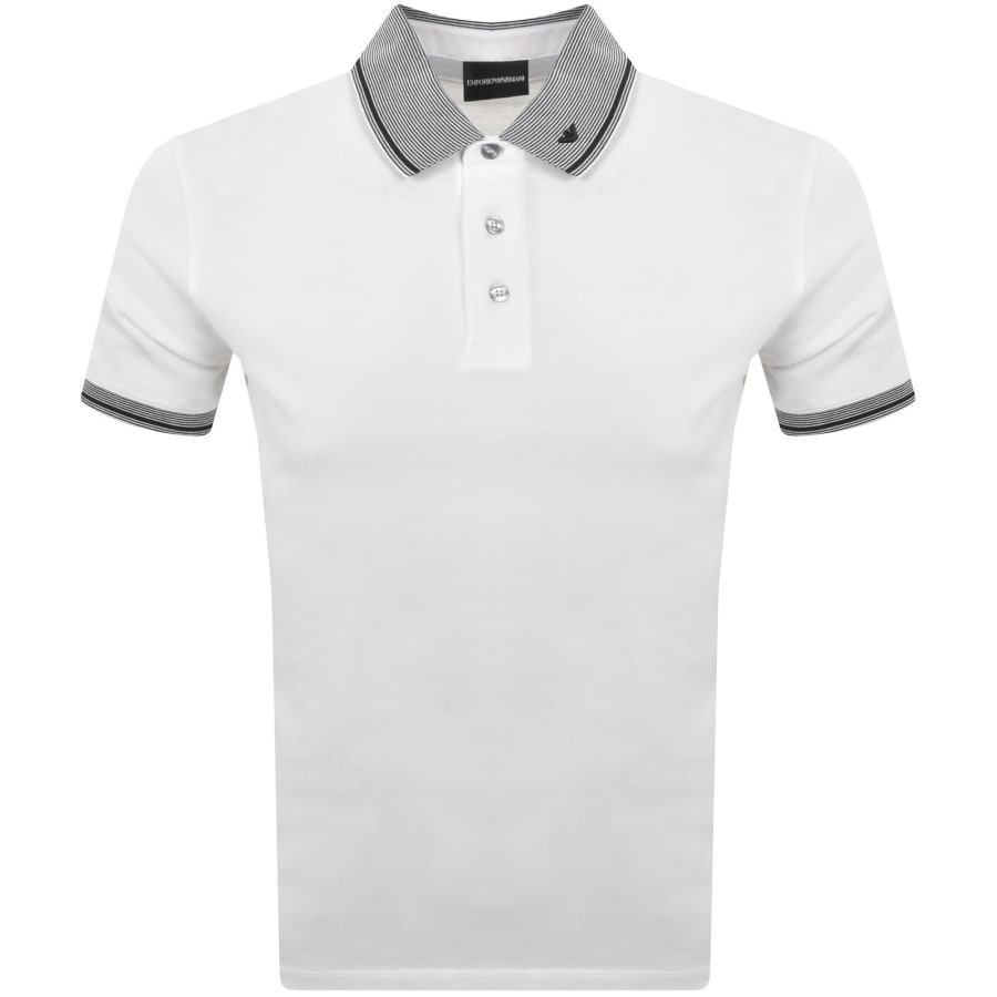 Image number 1 for Emporio Armani Short Sleeved Polo T Shirt White