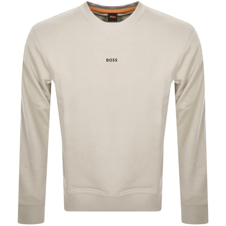 Image number 1 for BOSS We Small Crew Neck Sweatshirt Beige