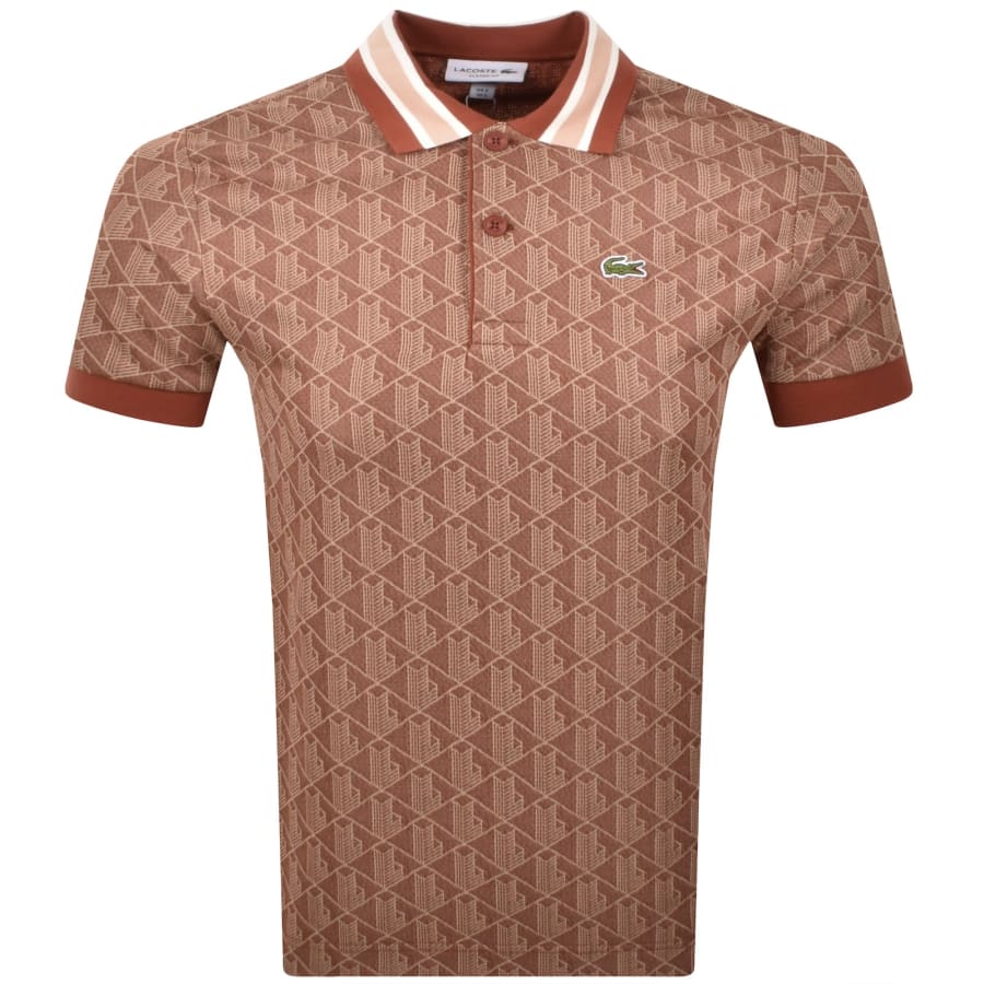 Image number 1 for Lacoste Logo Polo T Shirt Brown