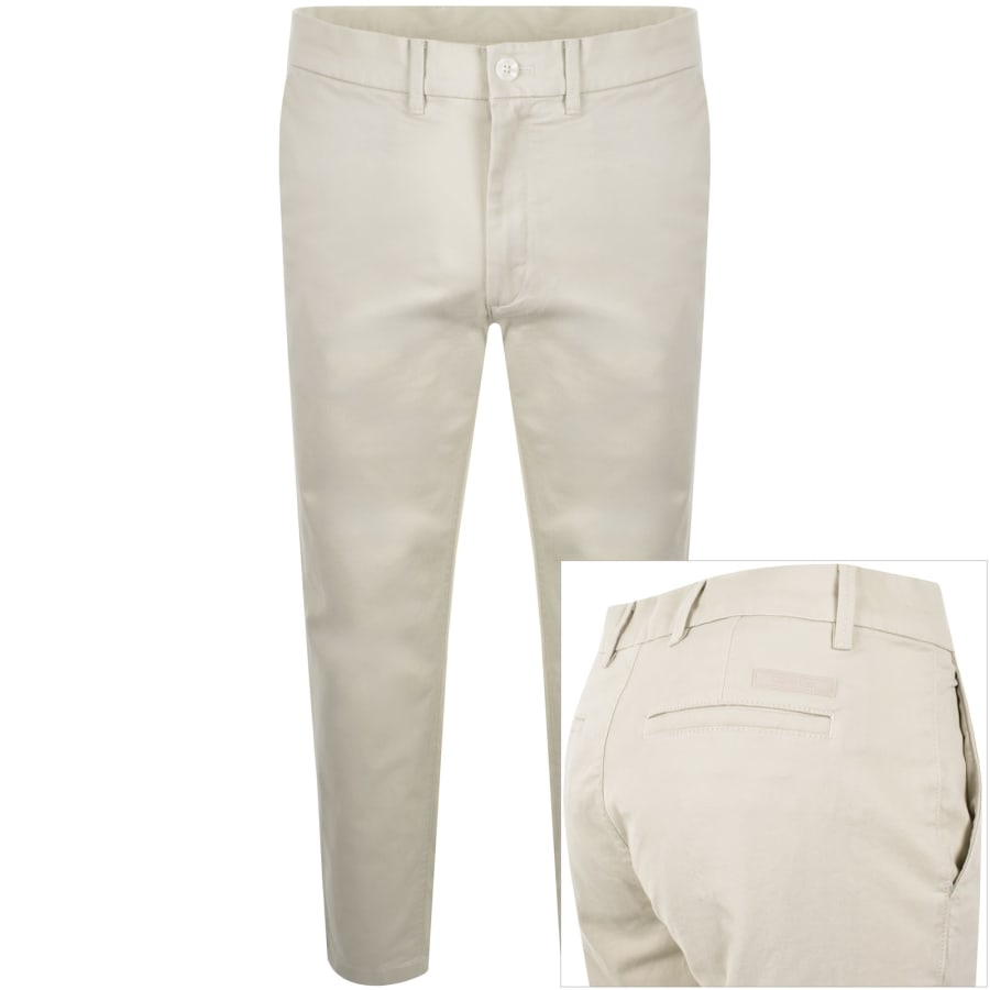 Image number 1 for Calvin Klein Modern Twill Chinos Oatmeal