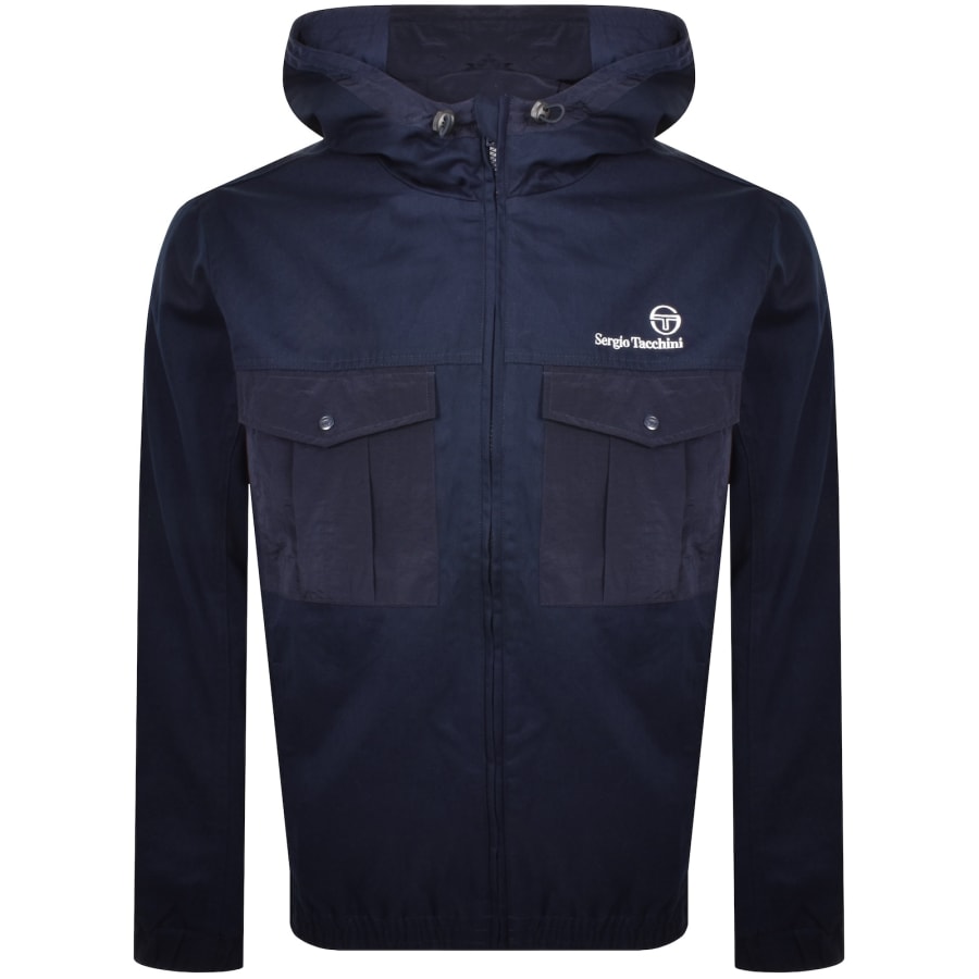 Image number 1 for Sergio Tacchini Dario Hooded Jacket Navy