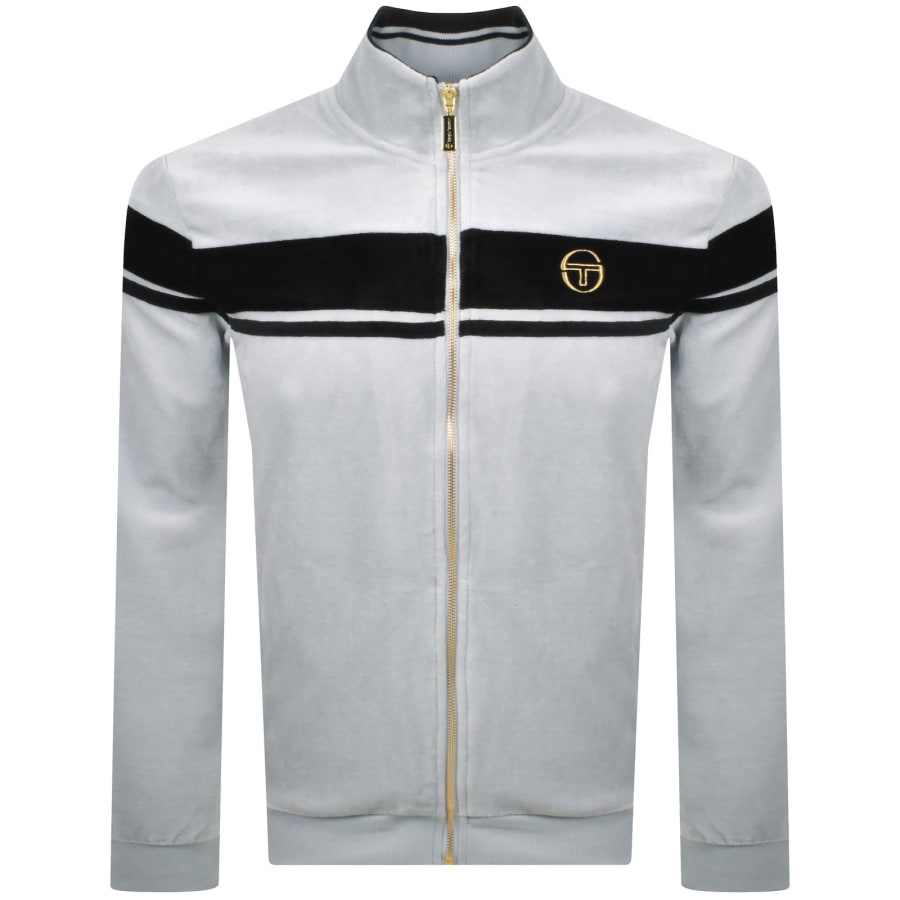 Image number 1 for Sergio Tacchini Damarindo Velour Track Top Grey
