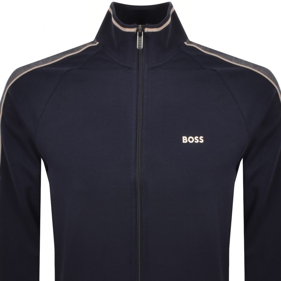 Image number 2 for BOSS Full Zip Sweatshirt Dark Blue