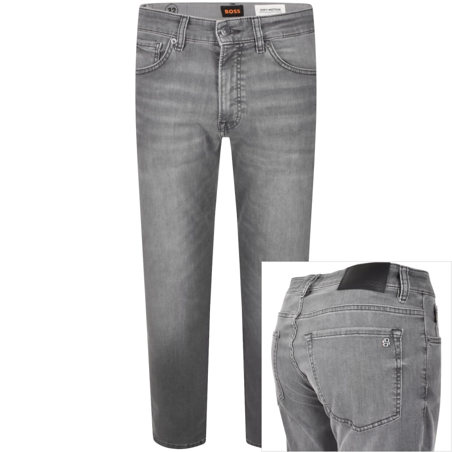 Image number 1 for BOSS Re Maine Regular Fit Mid Wash Jeans Grey
