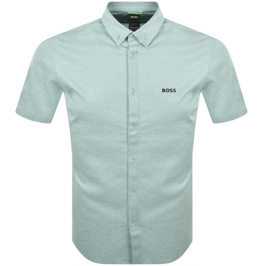 Image number 1 for BOSS Motion Short Sleeve Shirt Green