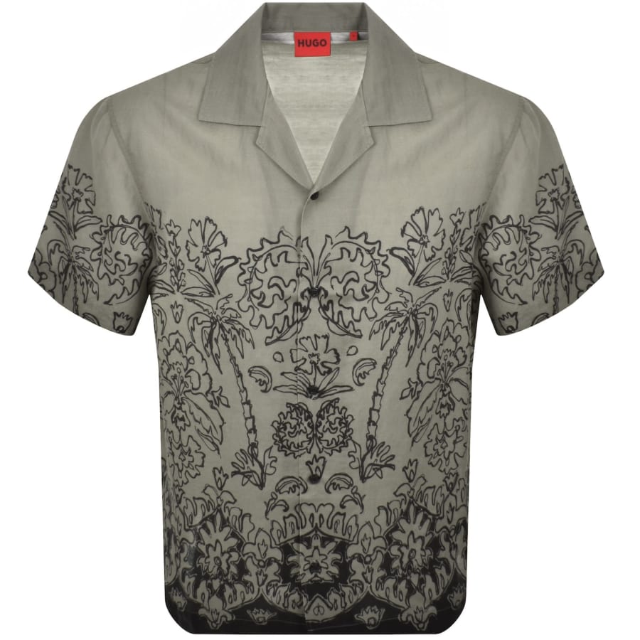 Image number 1 for HUGO Espino Short Sleeve Shirt Brown