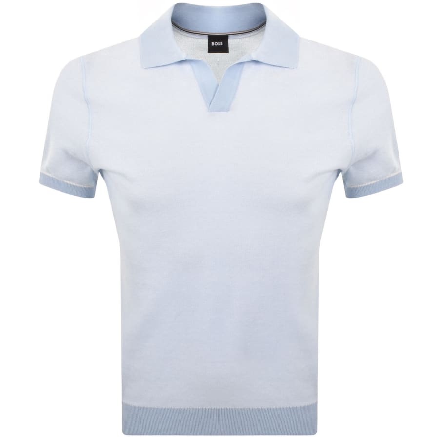 Image number 1 for BOSS H Jianluca Knit Polo Pastel Blue