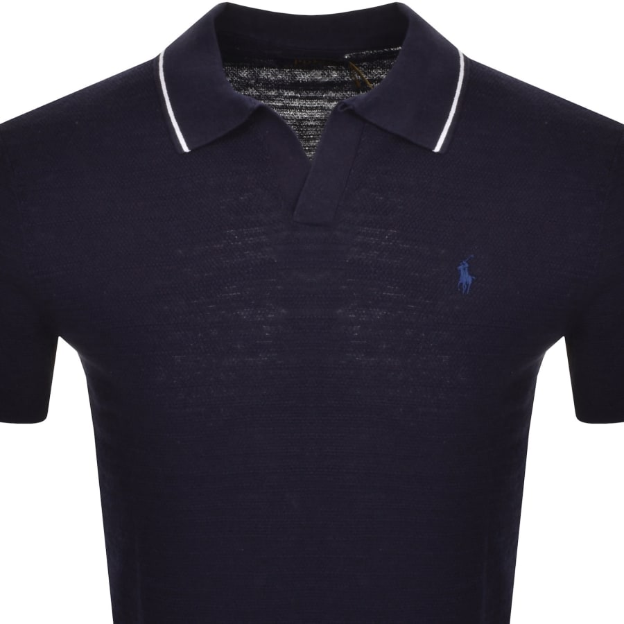 Image number 2 for Ralph Lauren Johnny Knit Polo T Shirt Navy