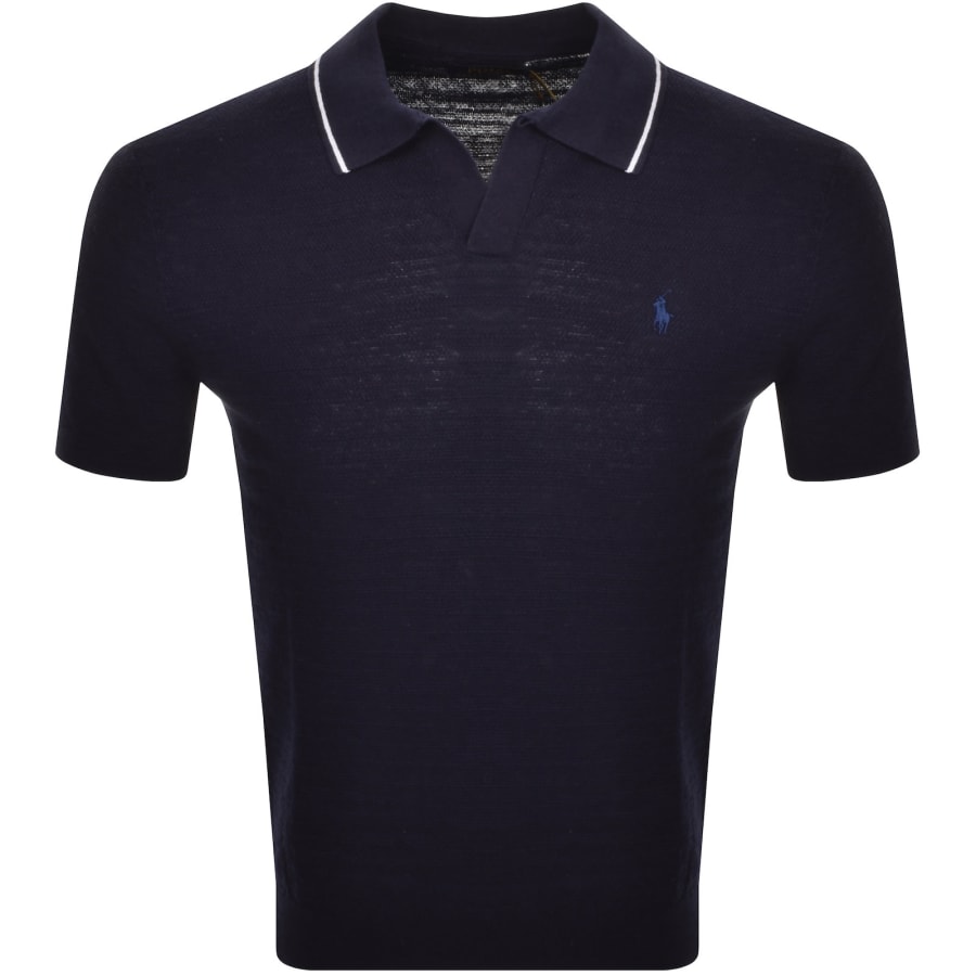 Image number 1 for Ralph Lauren Johnny Knit Polo T Shirt Navy
