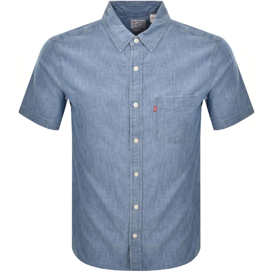 Image number 1 for Levis Sunset 1 Pocket Short Sleeved Shirt Blue