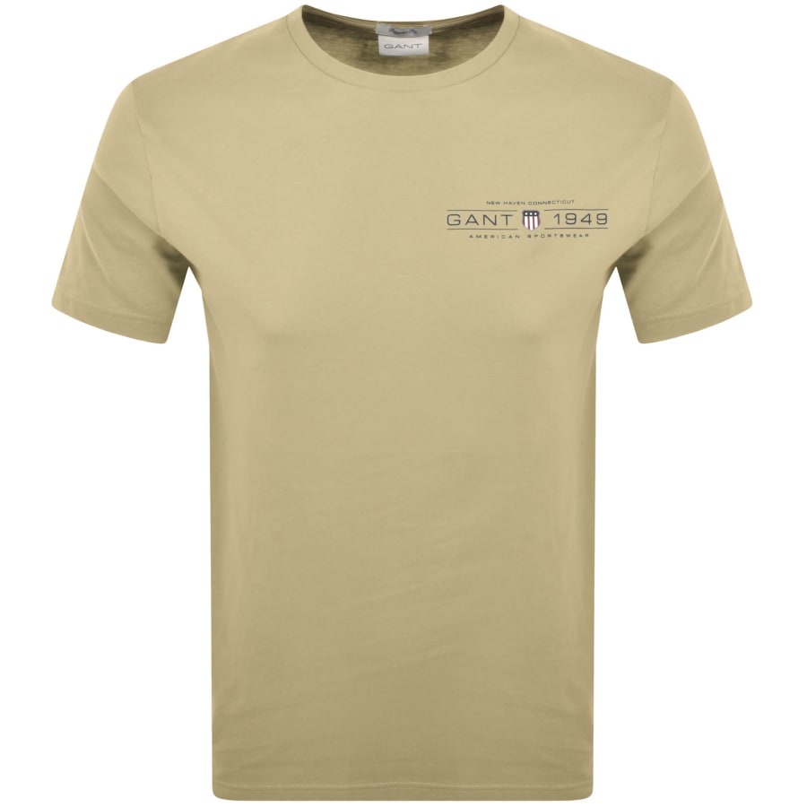 Image number 1 for Gant Printed Graphic T Shirt Beige