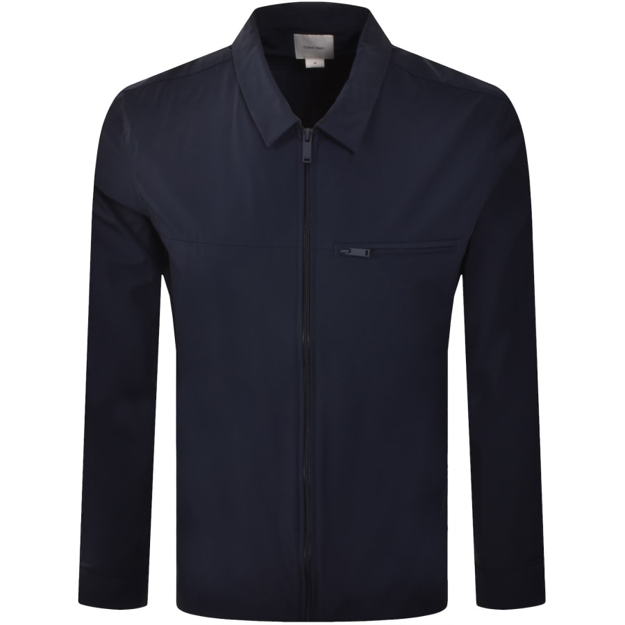 Image number 1 for Calvin Klein Nylon Overshirt Jacket Navy