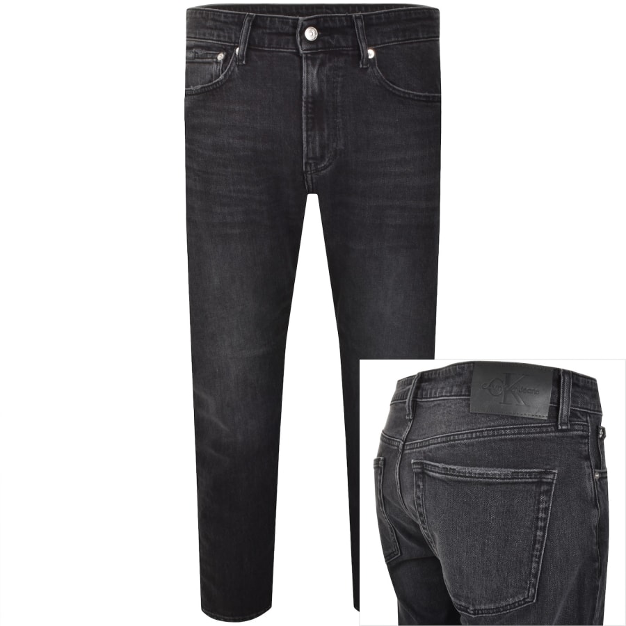 Image number 1 for Calvin Klein Slim Taper Fit Jeans Black