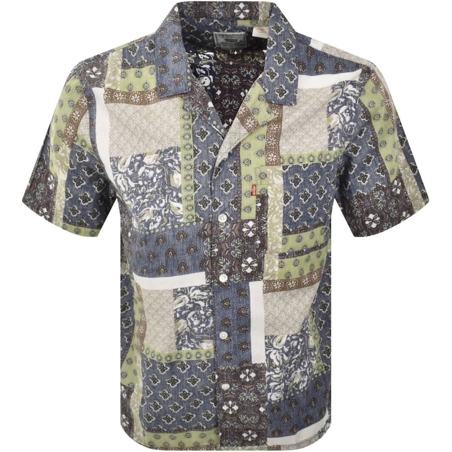 Image number 1 for Levis Sunset Camp Short Sleeved Shirt Blue