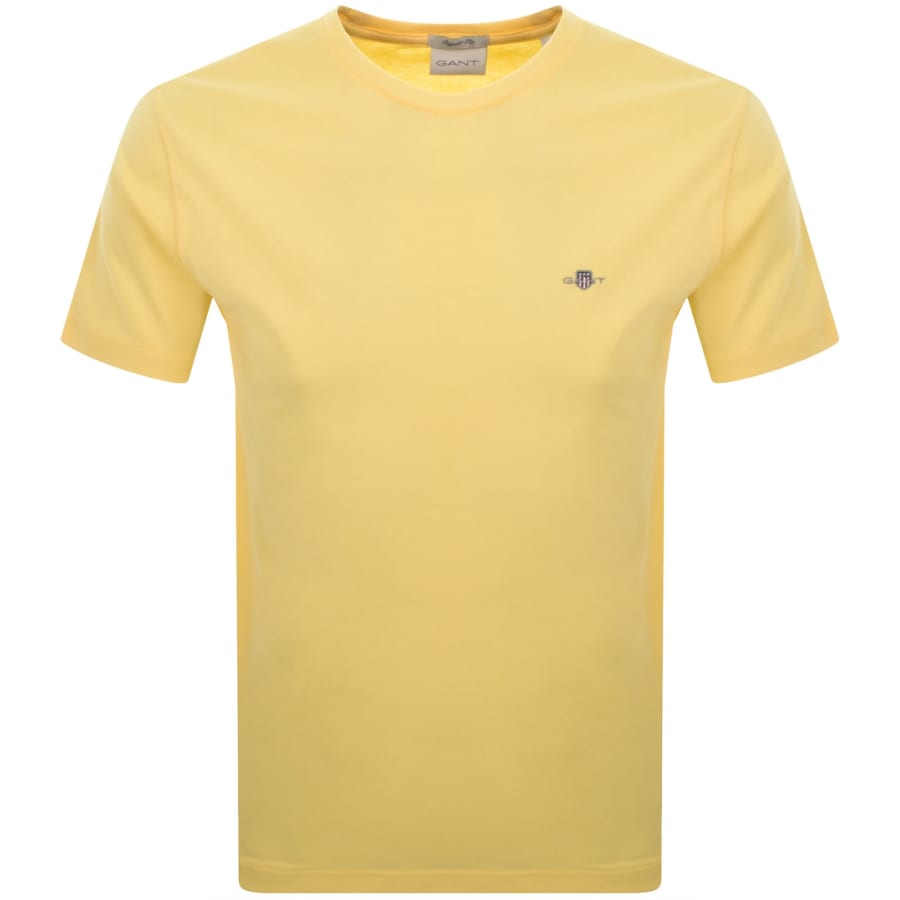 Image number 1 for Gant Regular Fit Shield T Shirt Banana Yellow