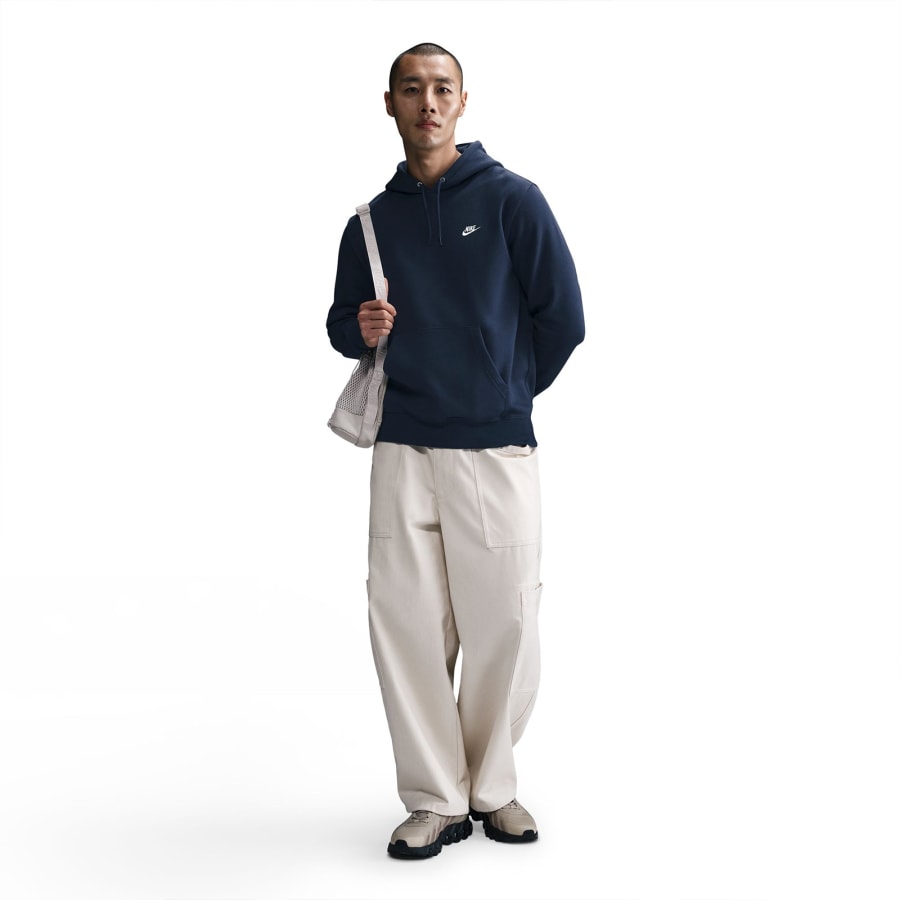 Image number 4 for Nike Club Hoodie Navy