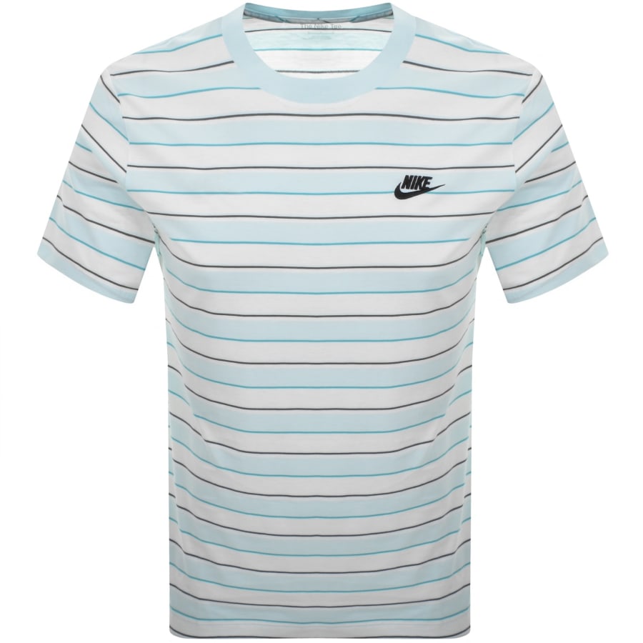 Image number 1 for Nike Club Stripe T Shirt Blue