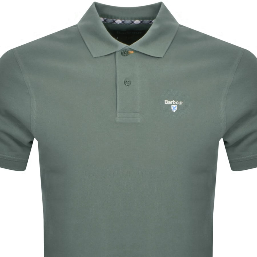 Image number 2 for Barbour Pique Polo T Shirt Green