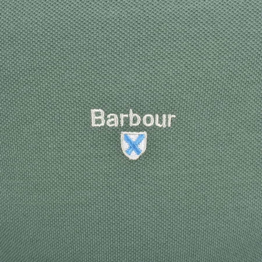 Image number 3 for Barbour Pique Polo T Shirt Green