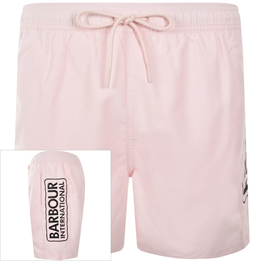 Image number 1 for Barbour International Logo Swim Shorts Pink