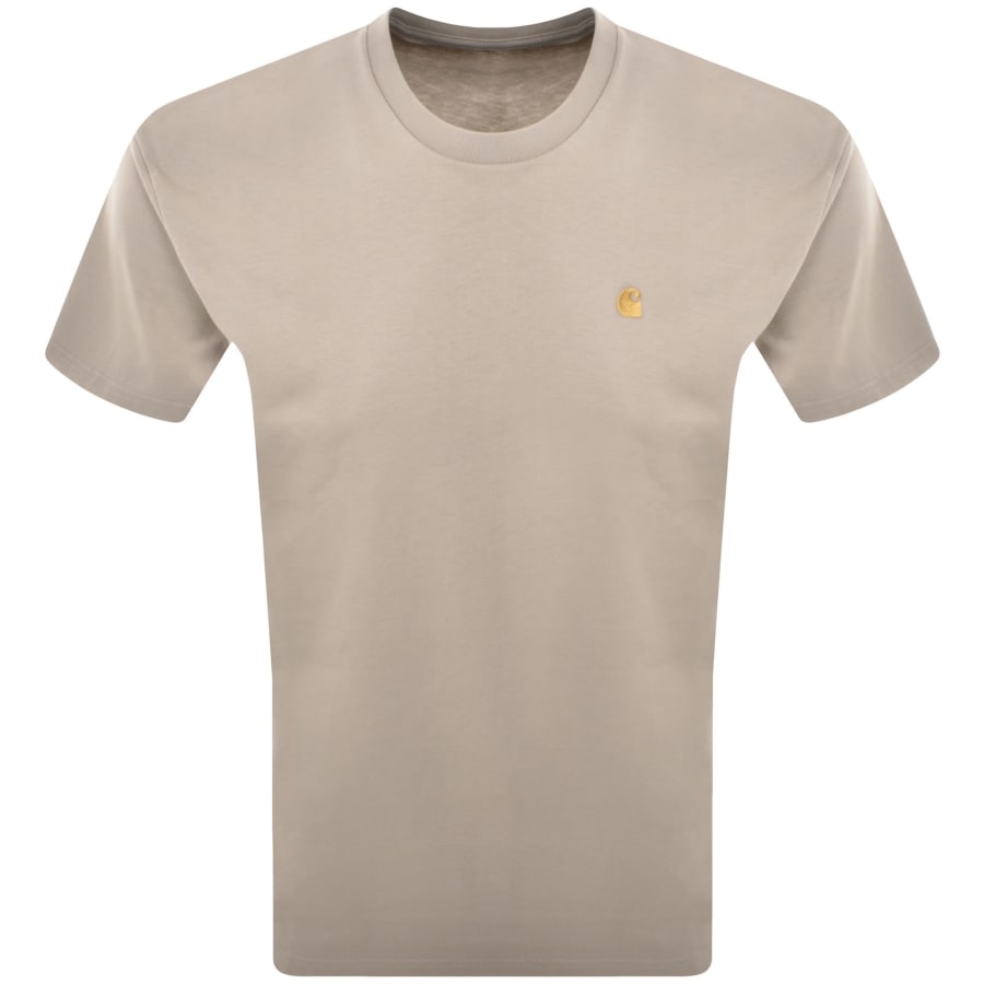 Image number 1 for Carhartt WIP Chase Short Sleeved T Shirt Beige