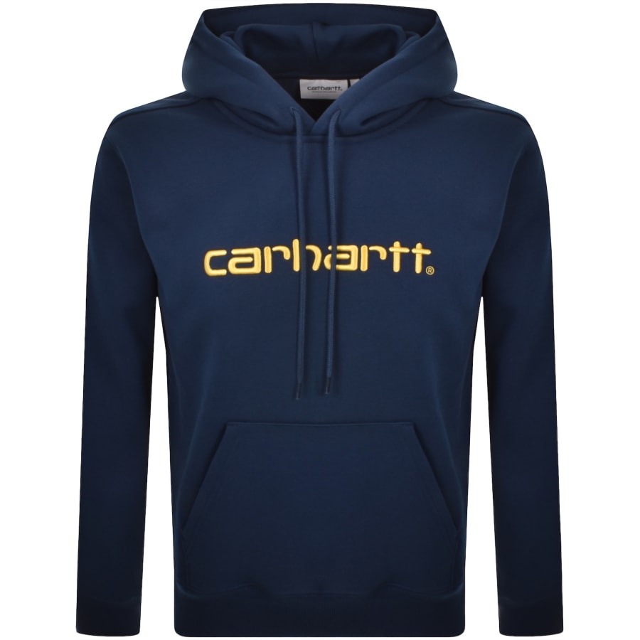Image number 1 for Carhartt WIP Logo Hoodie Navy